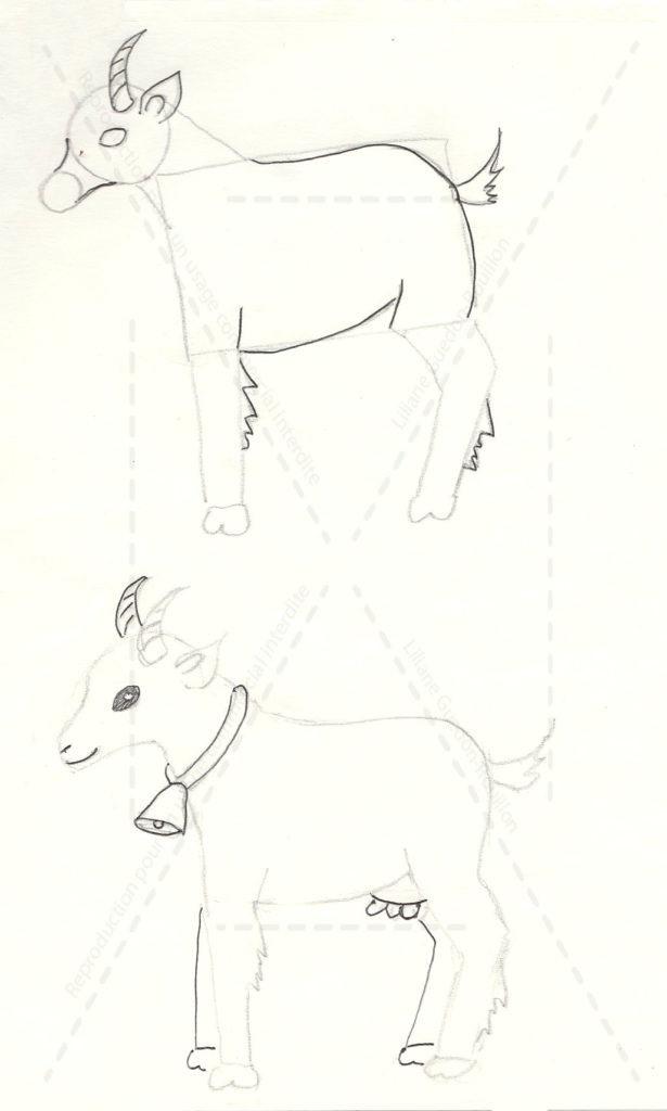 Tutoriel enfants, dessiner une chèvre