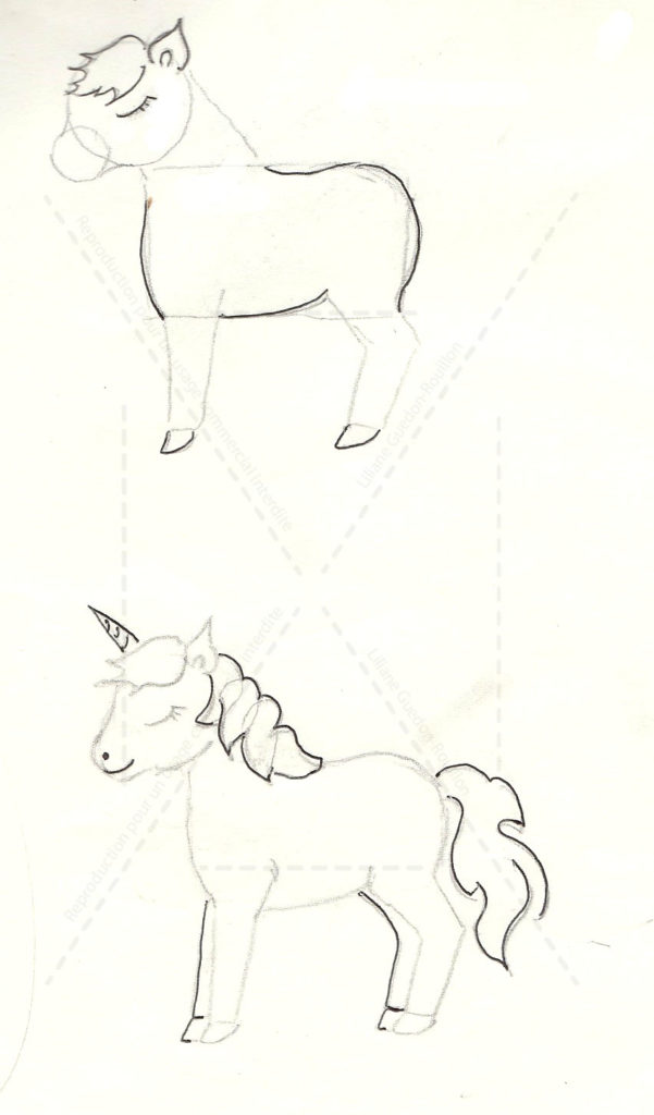 Tutoriel enfants, dessiner une licorne
