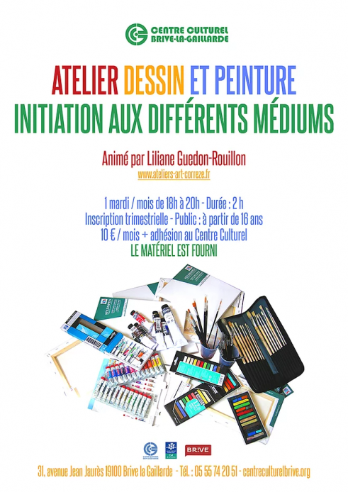 Affiche atelier mutli-techniques, Brive