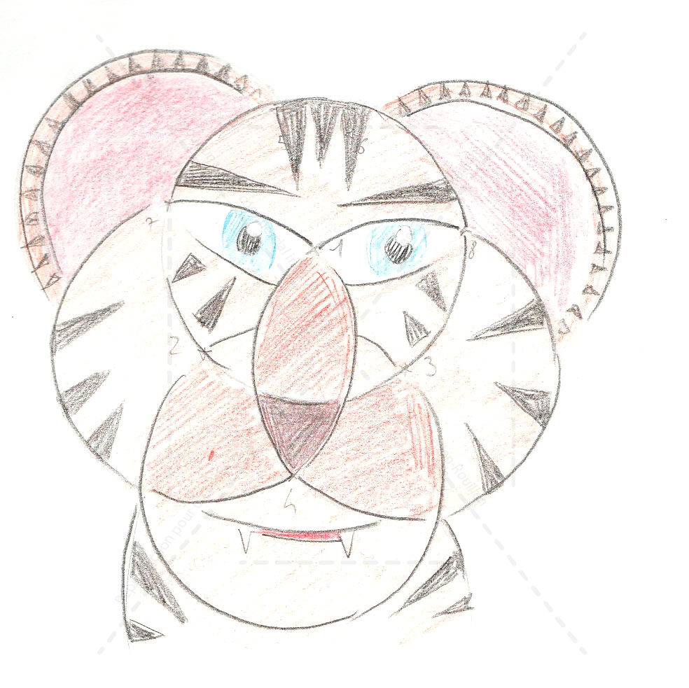 Tutoriel, dessiner un tigre au compas