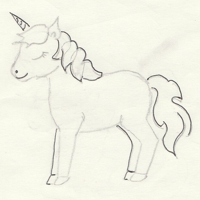 Pas-à-pas, dessiner une licorne