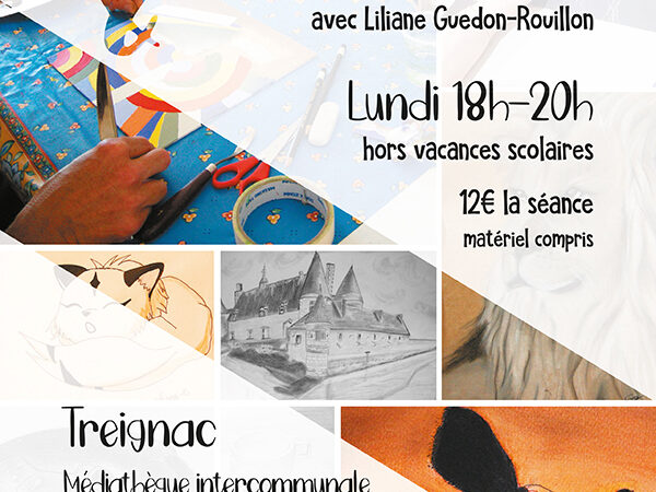 affiche cours dessin peinture treignac