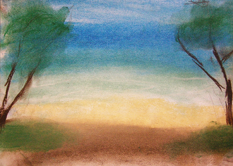 paysage au pastel cours dessin enfants masseret