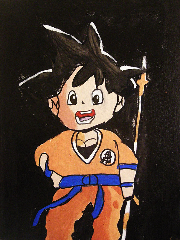 dragon ball acrylique sur toile cours adolescents masseret