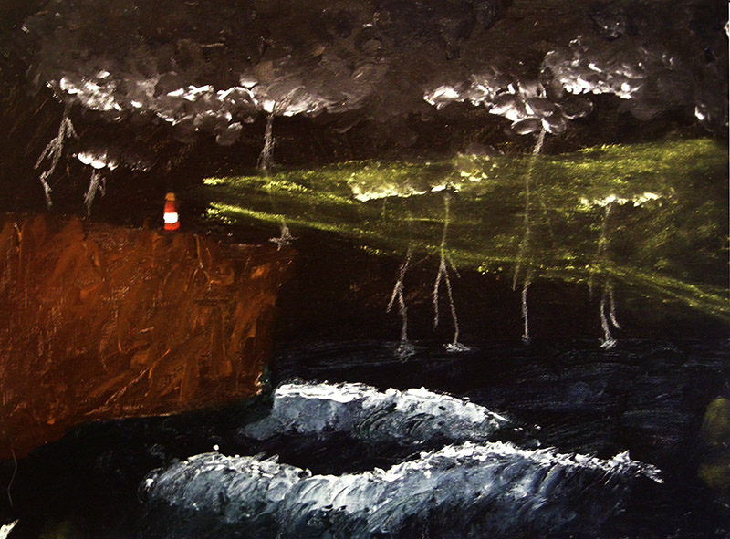 phare mer nocturne acrylique cours peinture adolescents masseret
