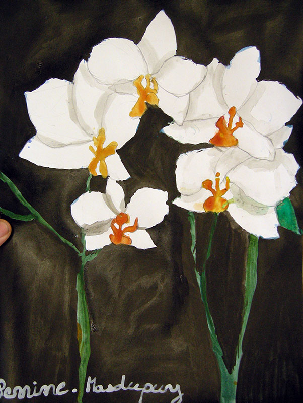 fleur encre cours dessin enfants lubersac