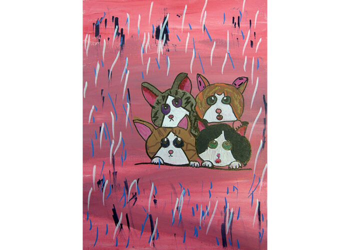 chats acrylique sur toile peinture enfant