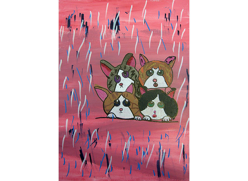 chats acrylique sur toile peinture enfant
