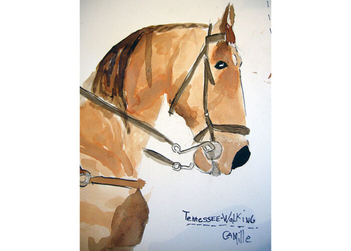 cheval encre enfant