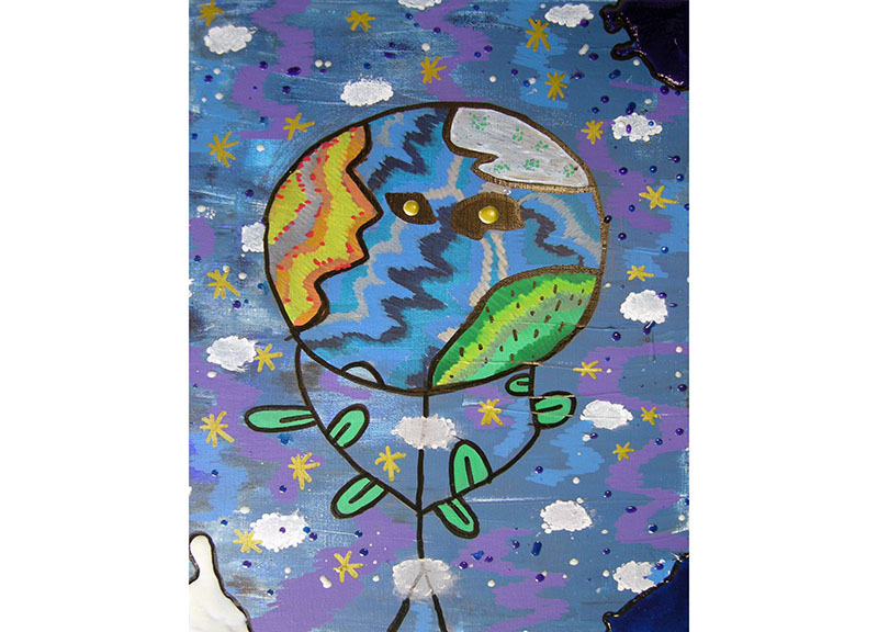 peinture acrylique sur toile avec peinture verre