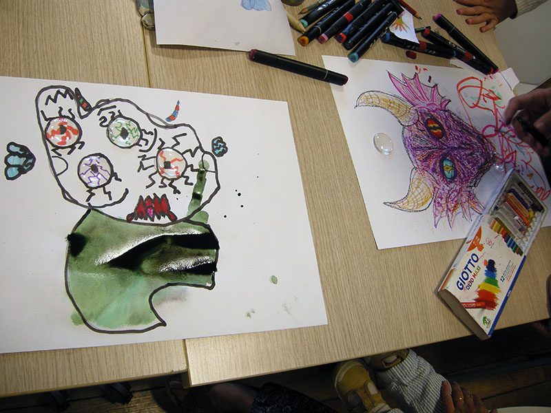 atelier creation monstres encre pastels gras treignac (1)