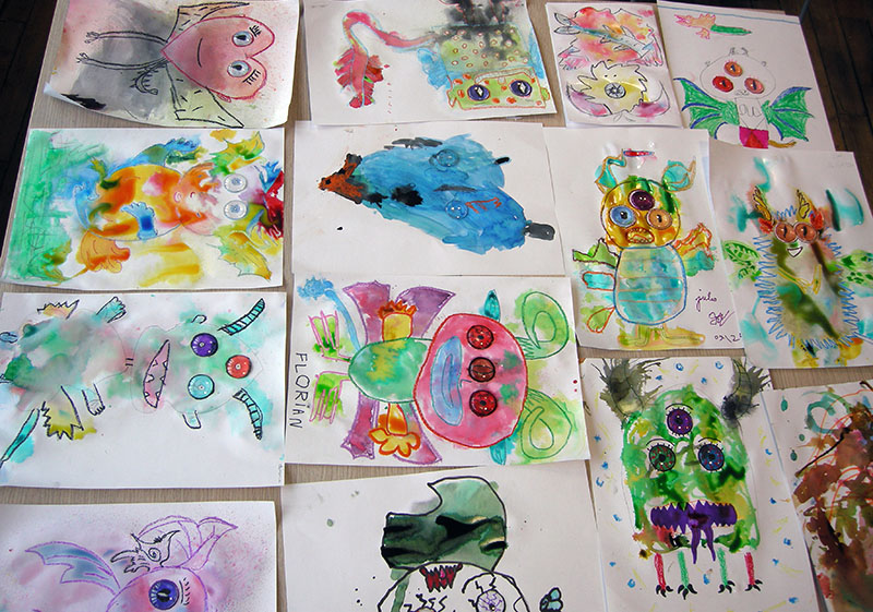 atelier creation monstres encre pastels gras treignac (20)
