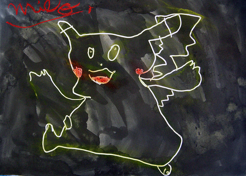 pikachu encre noir sur gomme a masquer 7 10 ans lubersac