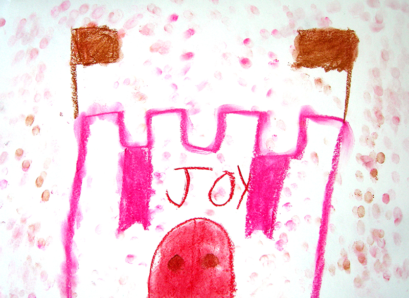 chateau dessin pastel enfants lubersac