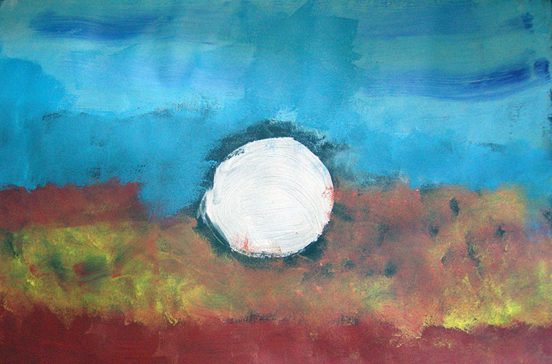 coucher de soleil pastel sur papier noir masseret