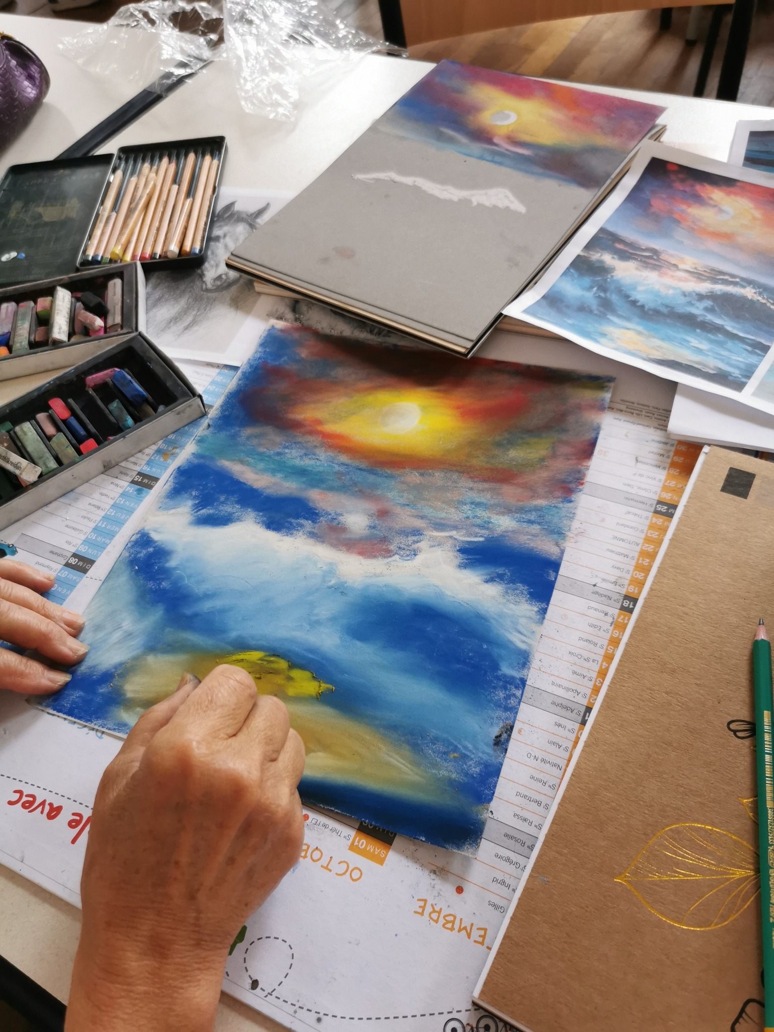 cours dessin peinture la croisille sur briance marine pastel2