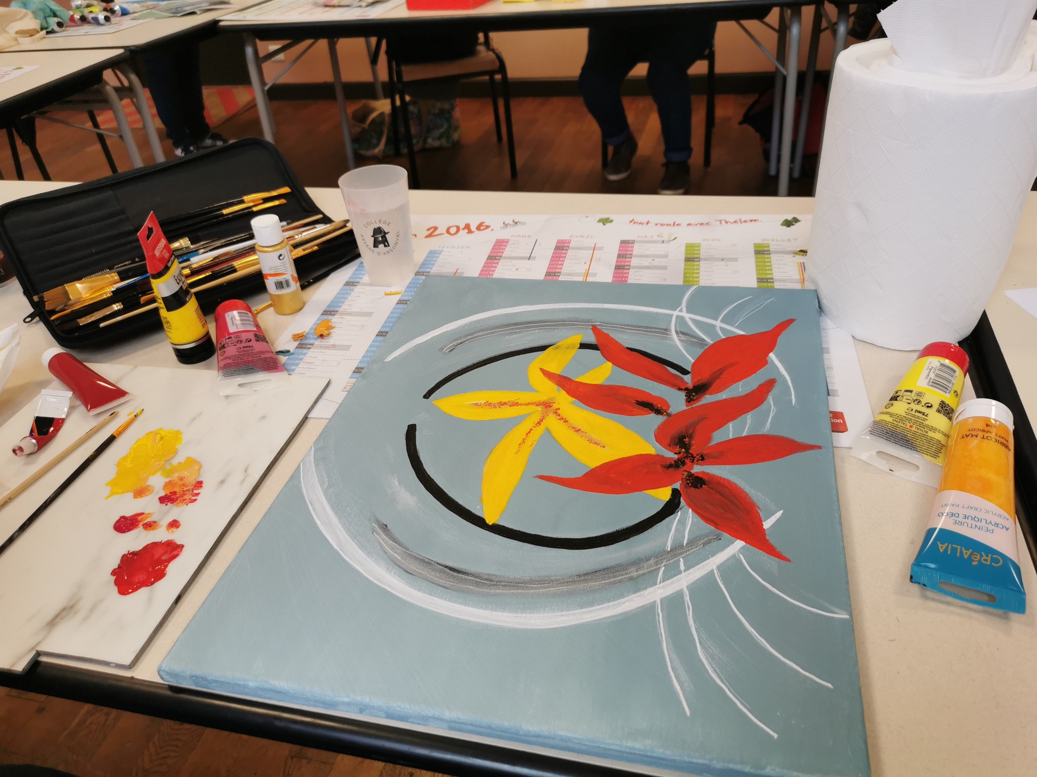 cours dessin peinture la croisille sur briance paysage fleyrs acrylique