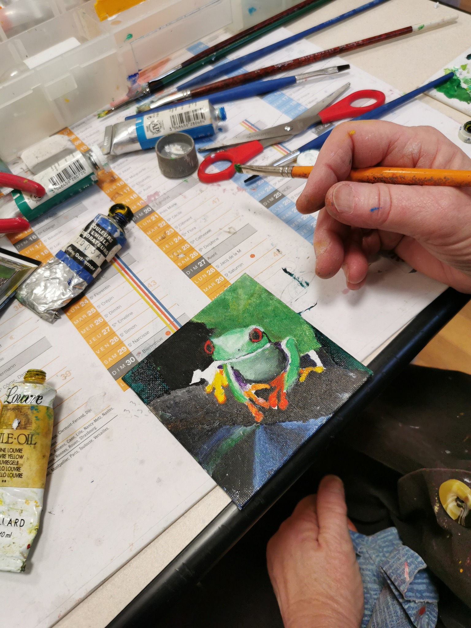 cours dessin peinture la croisille sur briance paysage grenouille huile