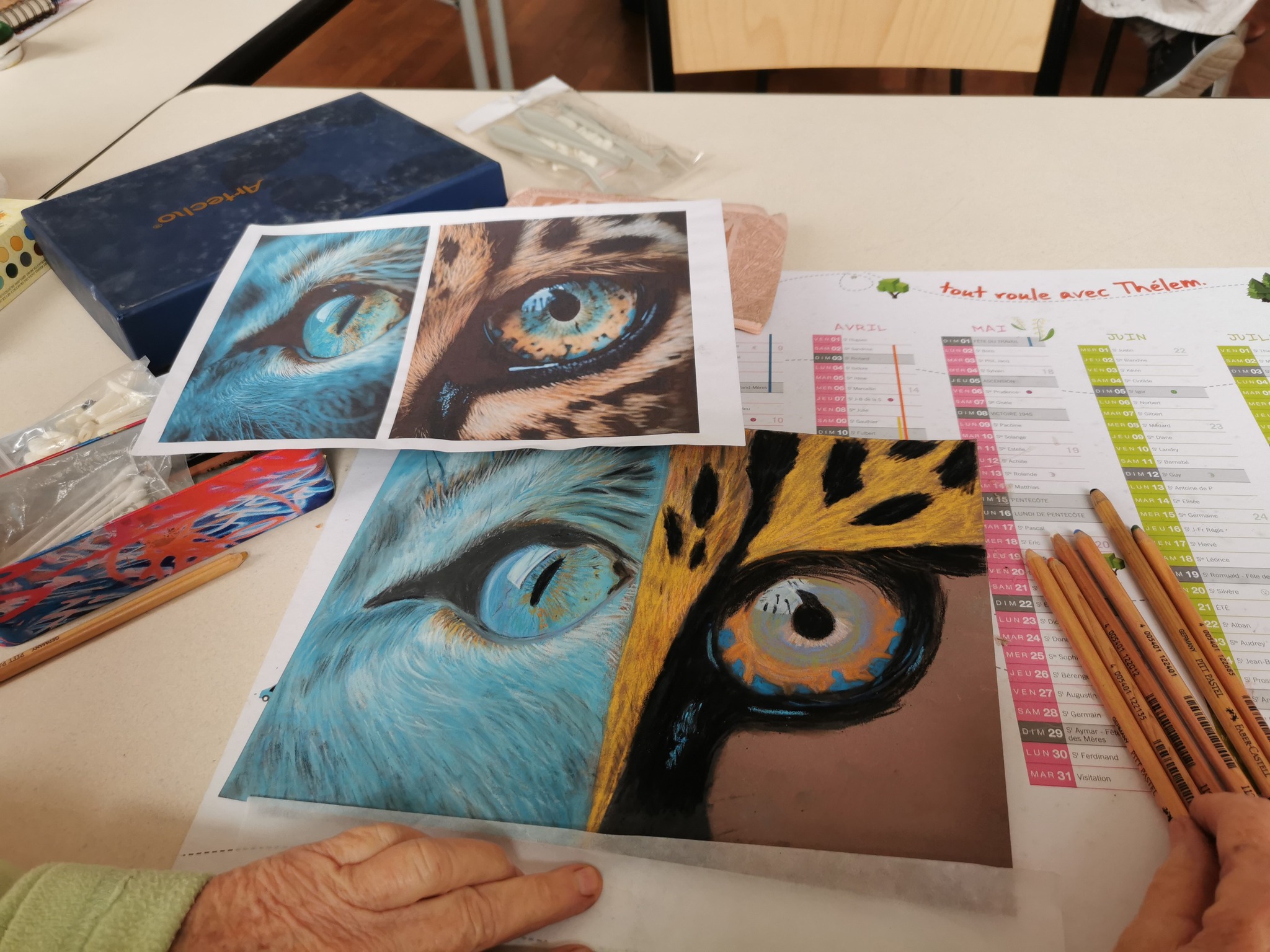 cours dessin peinture la croisille sur briance paysage yeux pastel