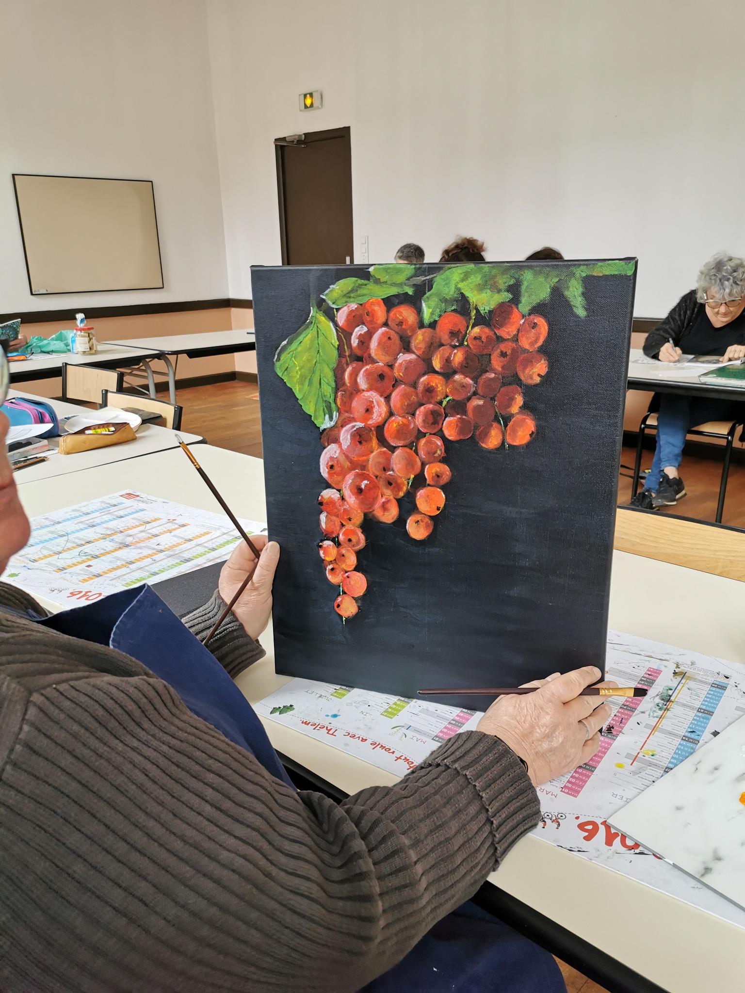 cours dessin peinture la croisille sur briance raisin acrylique