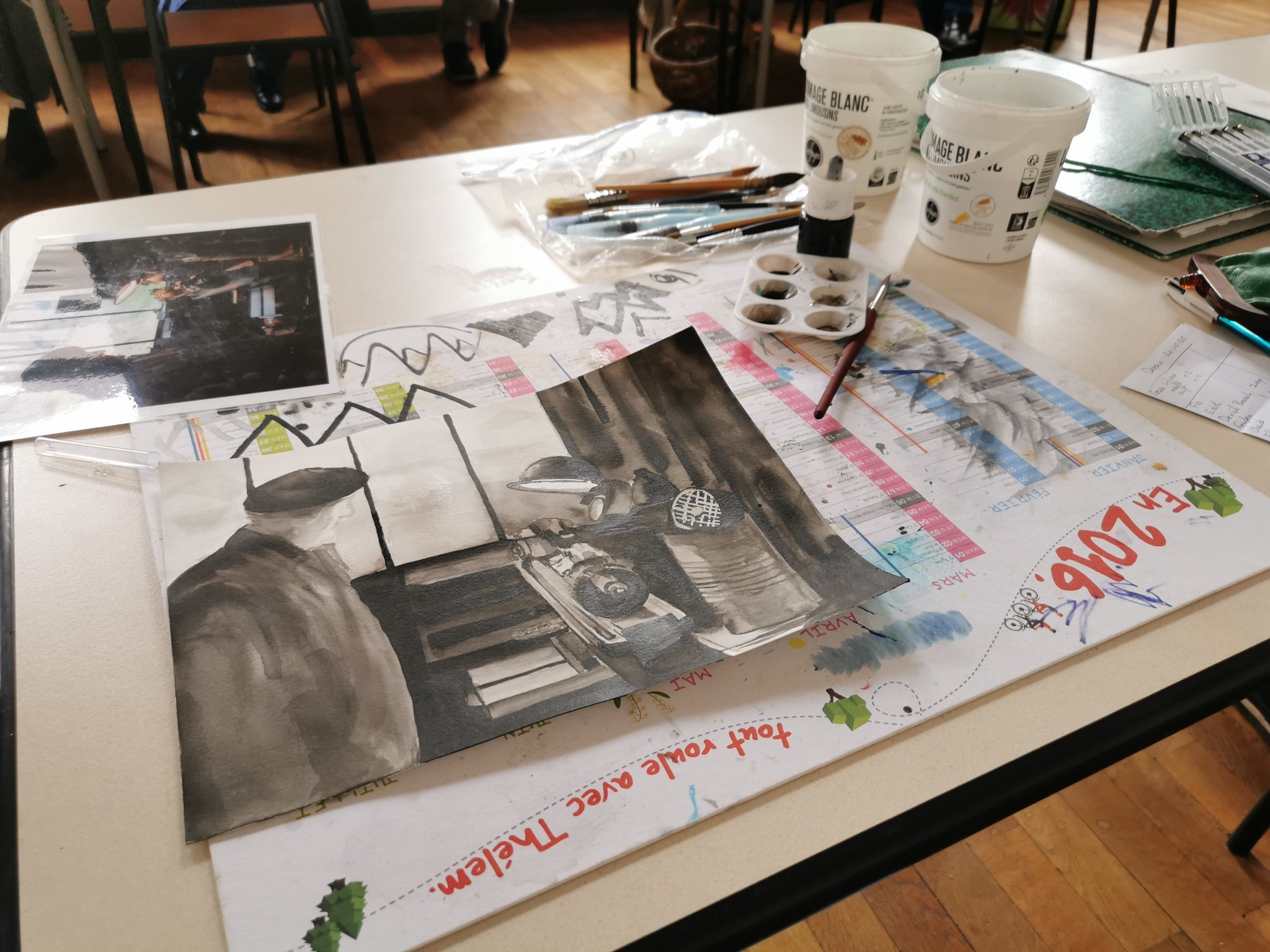 cours dessin peinture la croisille sur briance raisin encre de chine