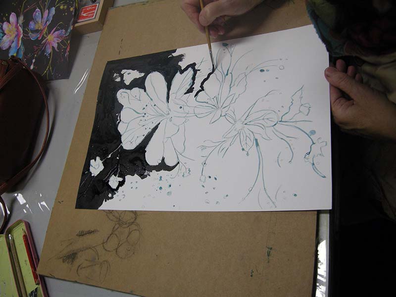 fleurs a l encre cours dessin peinture uzerche (11)