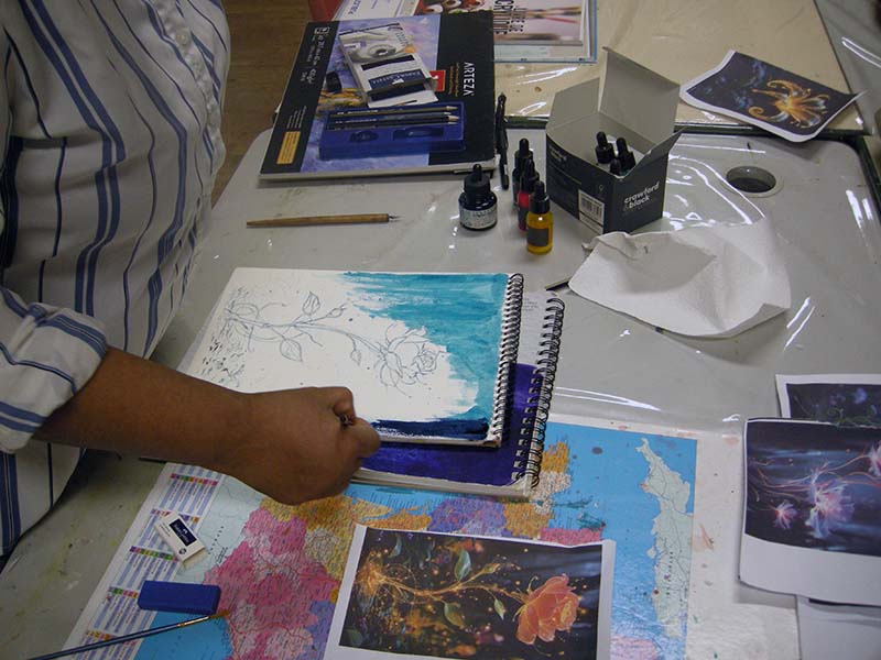 fleurs a l encre cours dessin peinture uzerche (12)