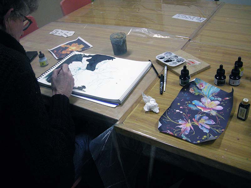 fleurs a l encre cours dessin peinture uzerche (2)