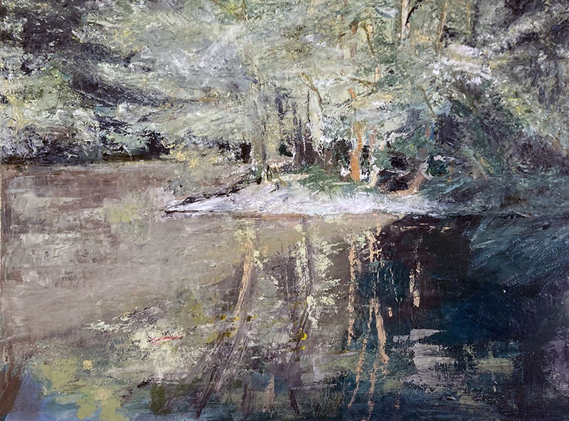 rivière huile sur toile treignac