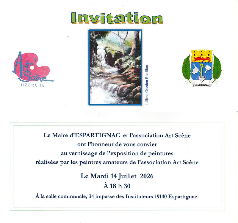 Invitation exposition vernissage Espartignac 2026