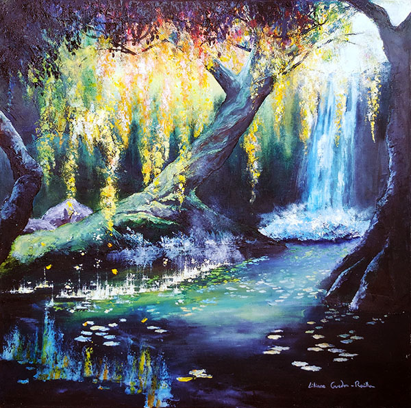 peinture huile sur toile saule