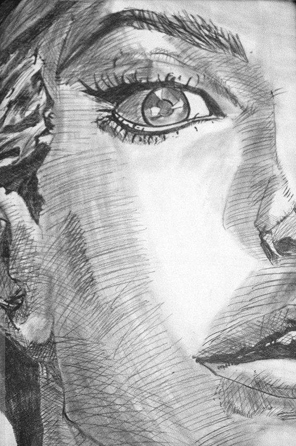 visage manga crayon graphite